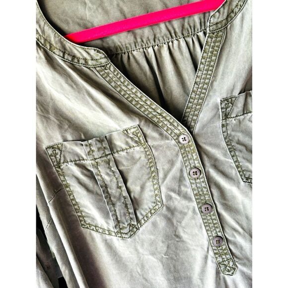 Express Women’s Size Small Roll Tab Long Sleeved Distressed Faded Mini Dress - Picture 11 of 14